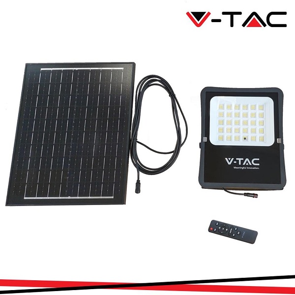 Proiettore LED 12w Luce Natura con Pannello Solare 1200 Lumen